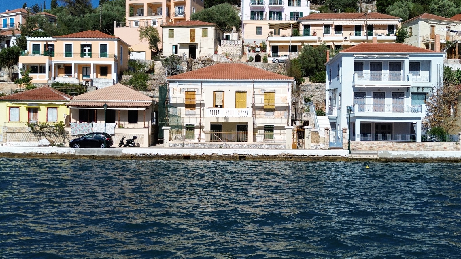 Front view of house for sale in Ithaca Greece, Vathi