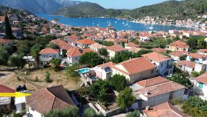 Aerial view and location of house for sale in Ithaca Greece, Vathi