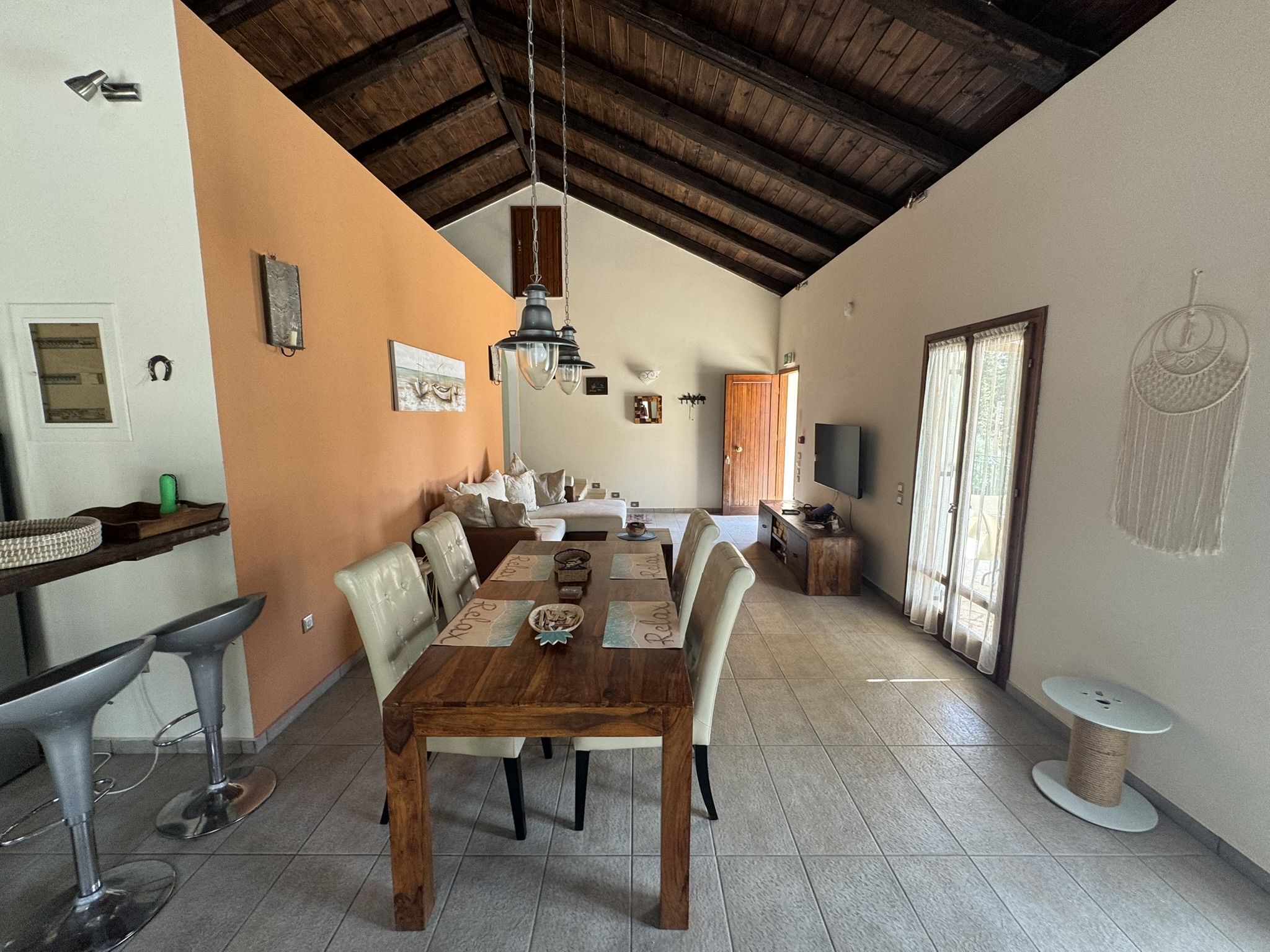 Dining area of house for sale in Ithaca Greece, Lefki