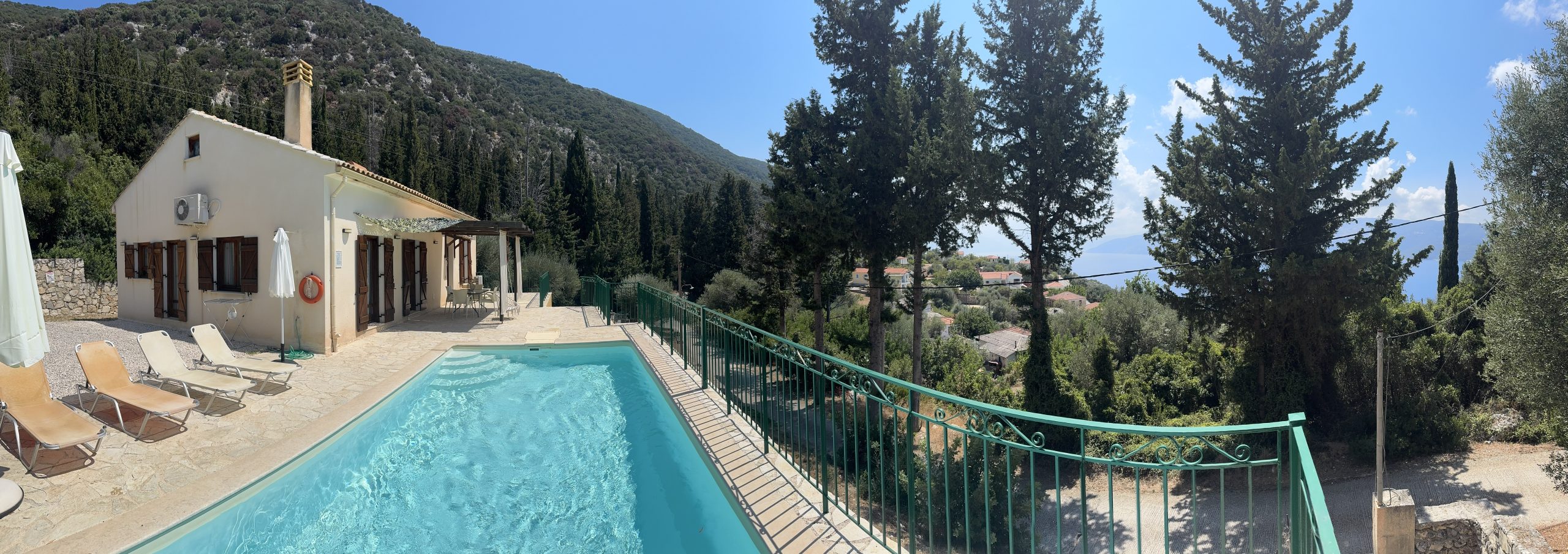 Panoramic view of house for sale in Ithaca Greece, Lefki