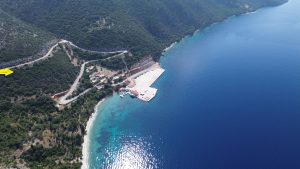 Aerial view and location of land for sale in Ithaca Greece, Piso Aetos