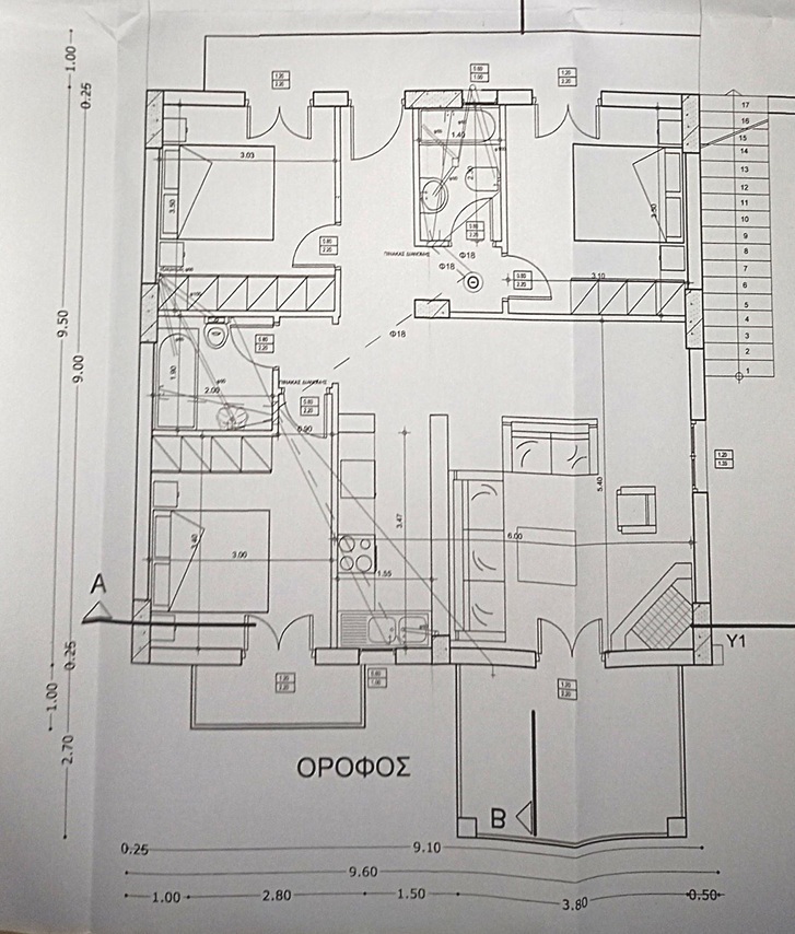 Aerial view of house for sale in Ithaca Greece, Vathi