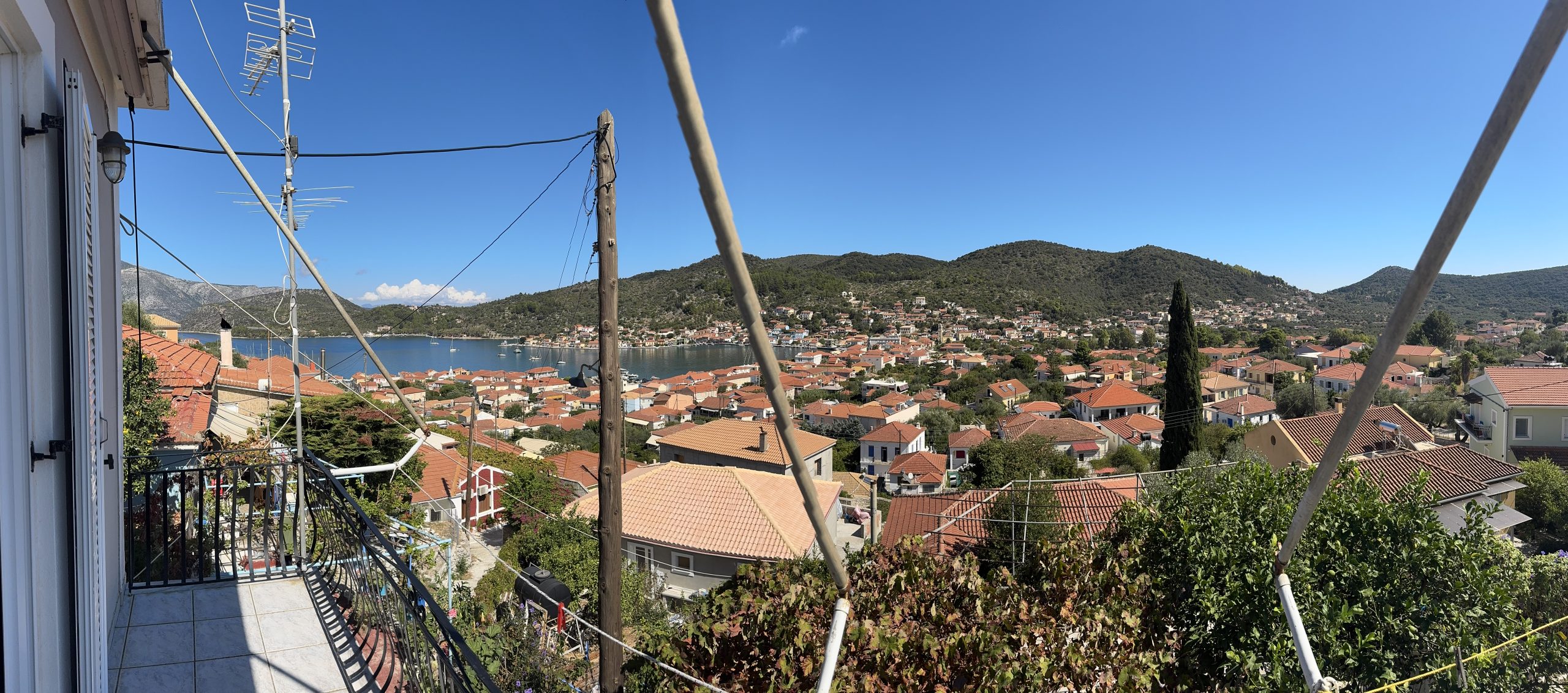 Panoramic views from house for sale in Ithaca Greece, Vathi