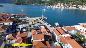 Aerial view and location of house for sale in Ithaca Greece, Vathi