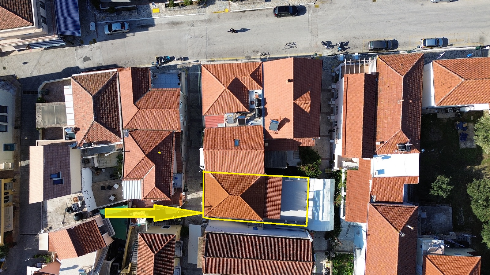 Outlined border of house for sale in Ithaca Greece, Vathi