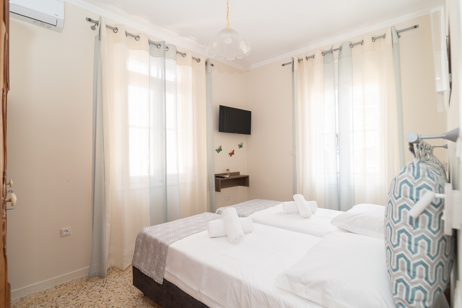 Twin bedroom of house for sale in Ithaca Greece, Vathi