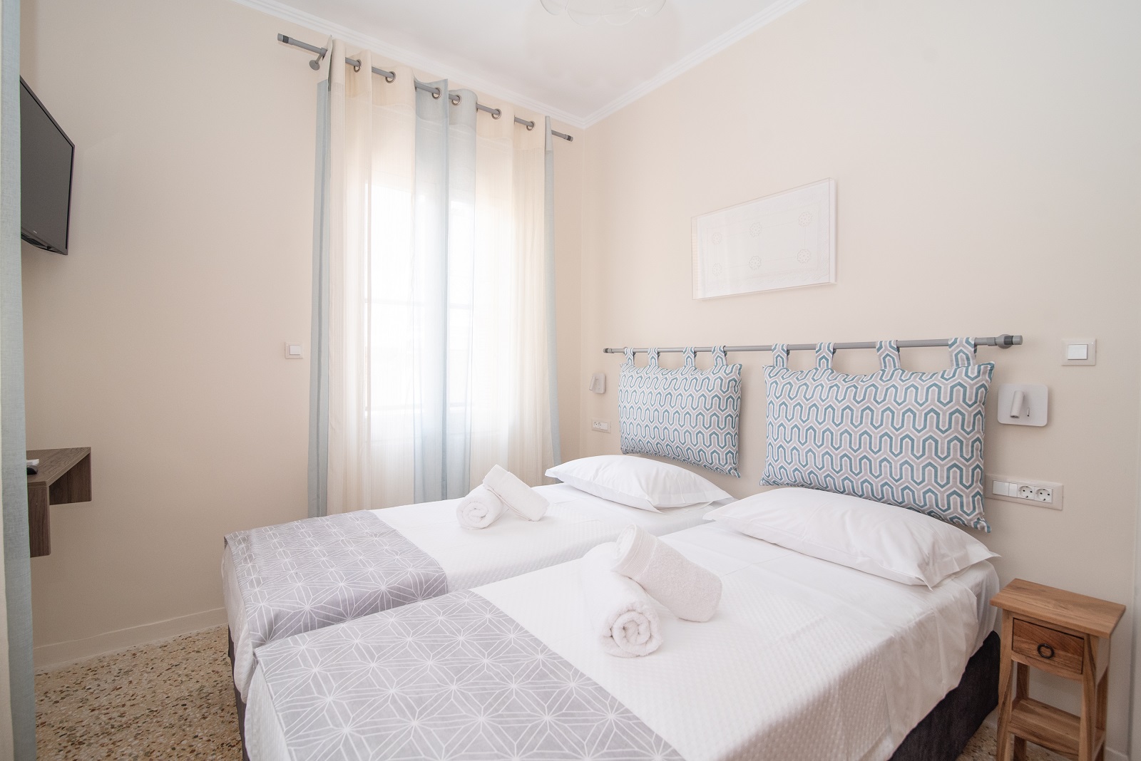 Twin bedroom of house for sale in Ithaca Greece, Vathi