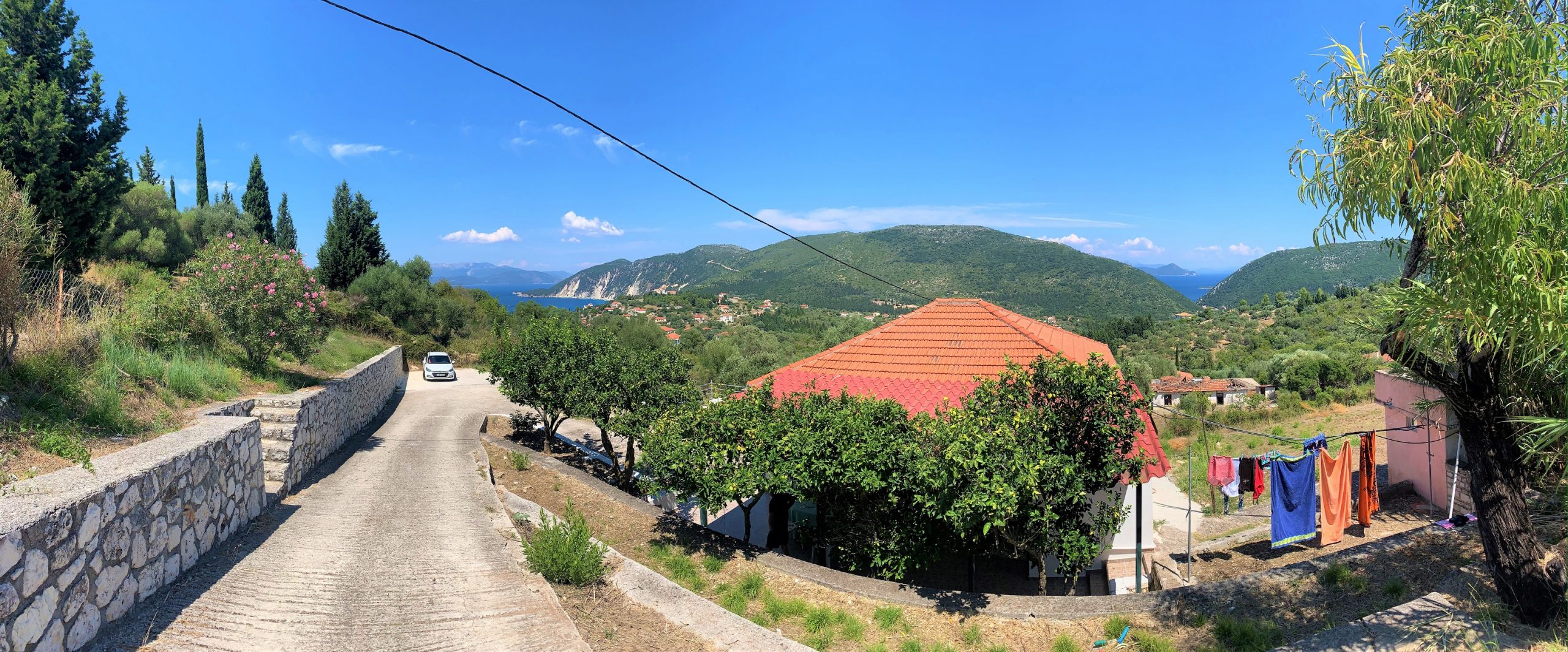 Panoramic view from house for sale in Ithaca Greece, Platrithyas