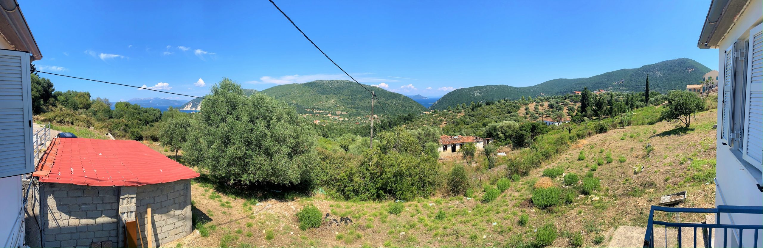Panoramic view from house for sale in Ithaca Greece, Platrithyas