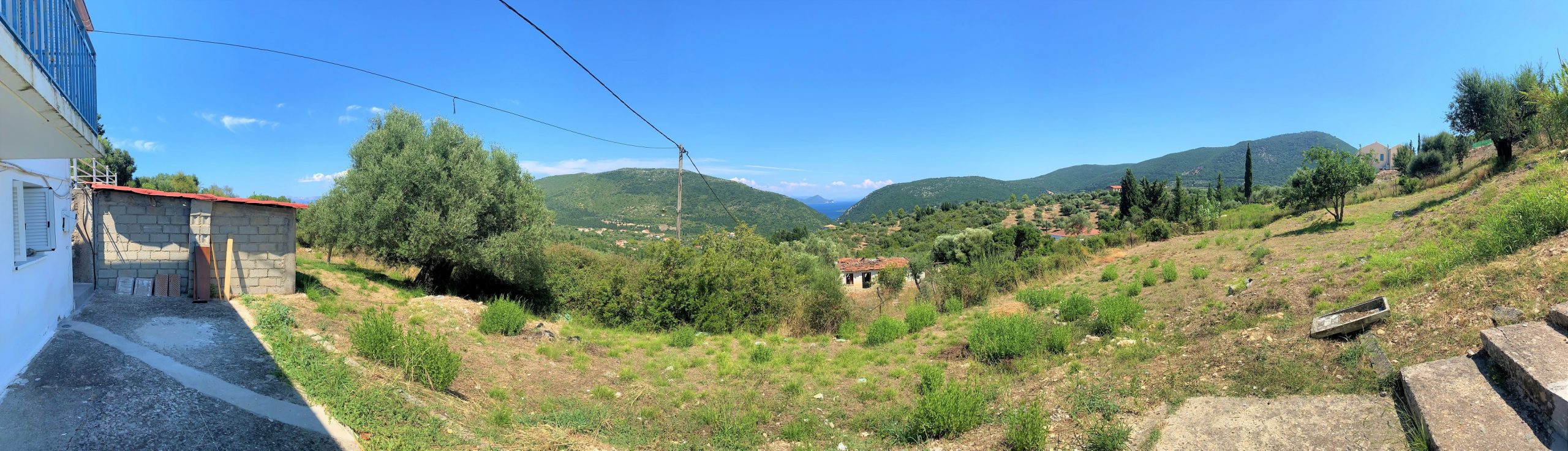Panoramic view from house for sale in Ithaca Greece, Platrithyas