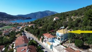 Aerial view and location of house for sale in Ithaca Greece, Vathi
