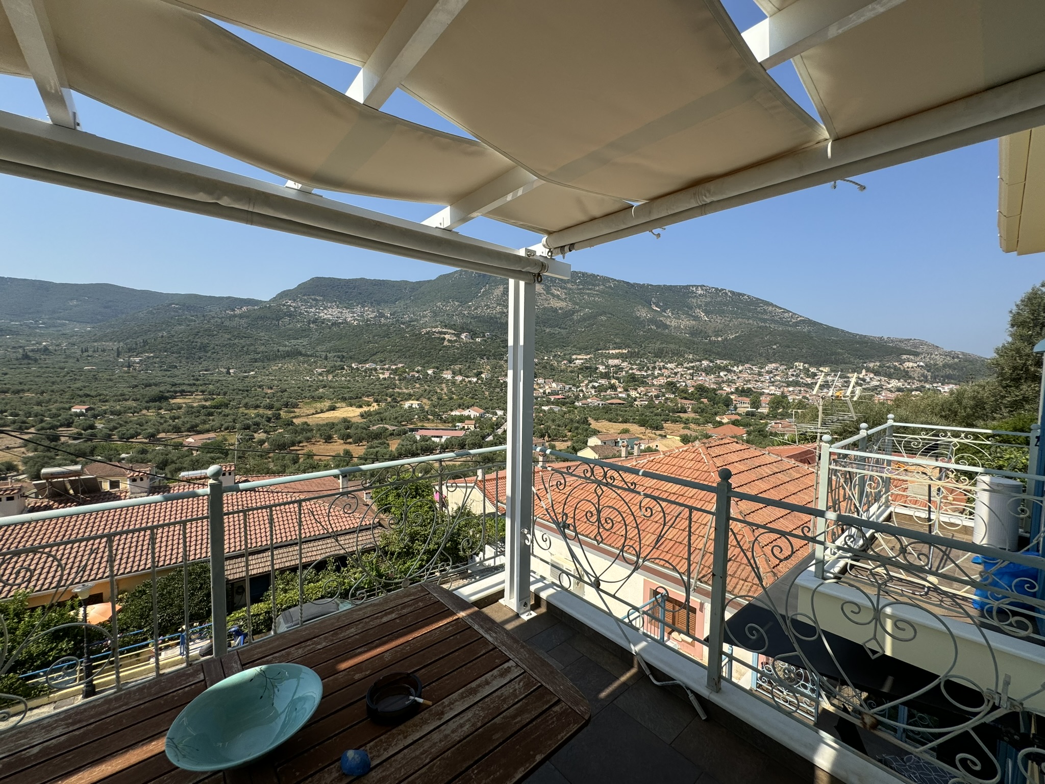 Balcony views of house for sale in Ithaca Greece, Vathi
