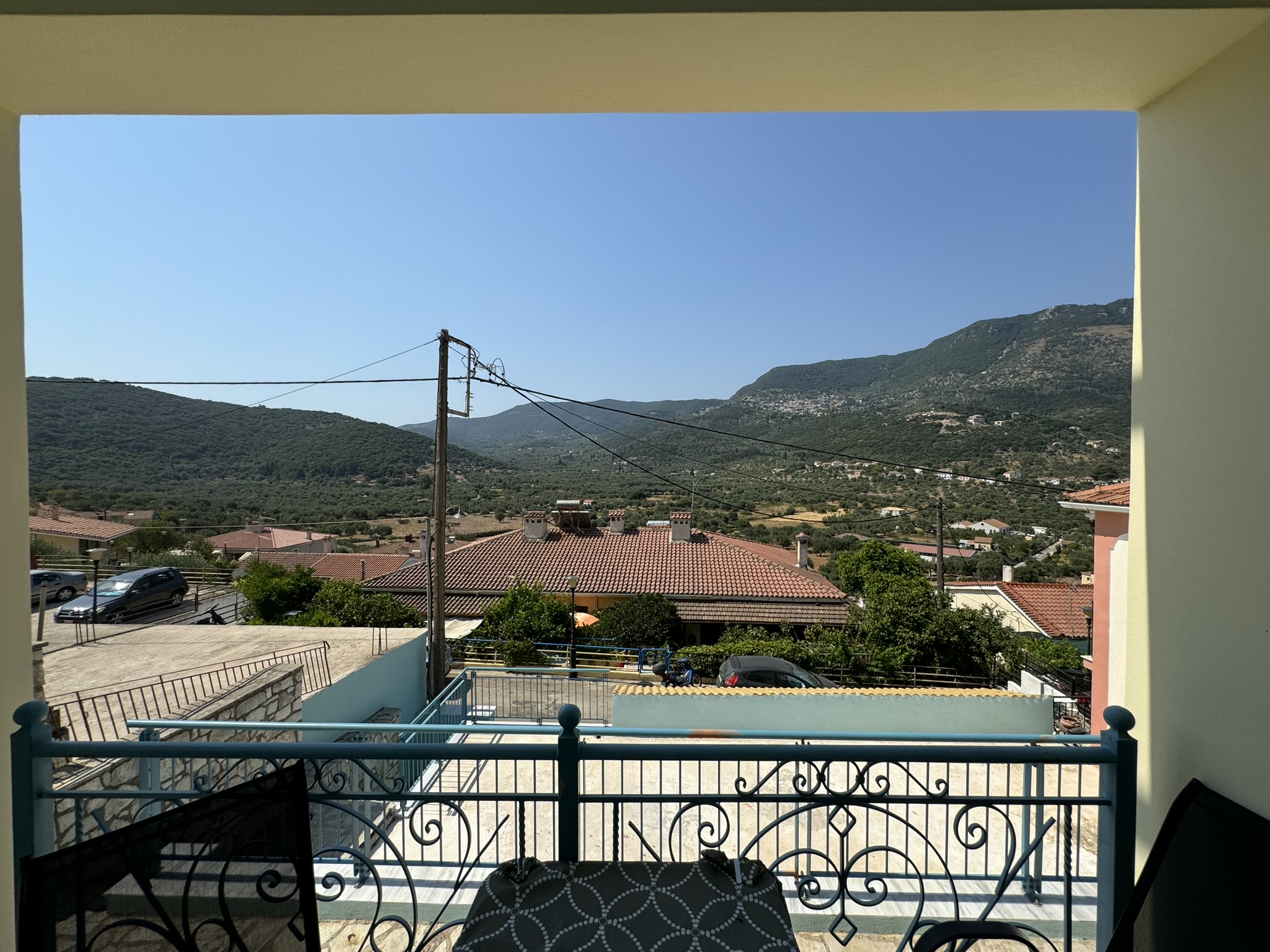 Balcony views of house for sale in Ithaca Greece, Vathi