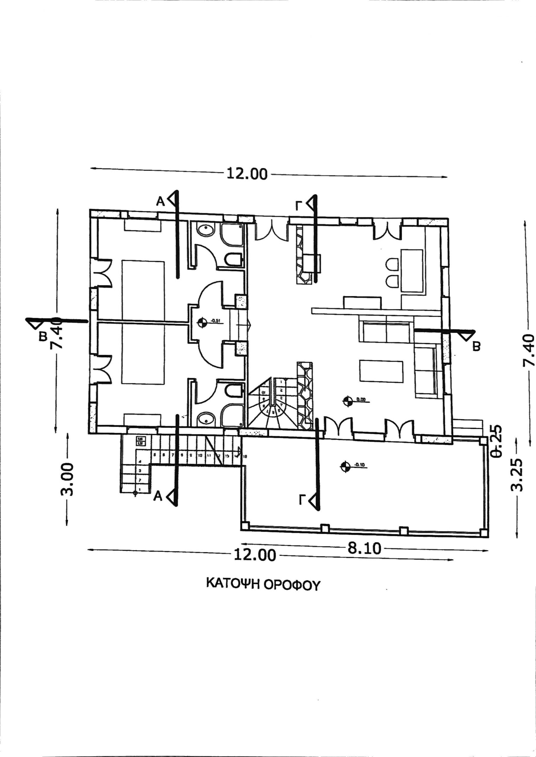 Aerial view of house with pool for sale in Ithaca Greece, Perachori