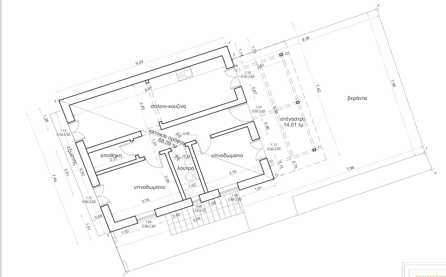 Aerial view and location of house in Ithaca Greece, Vathi
