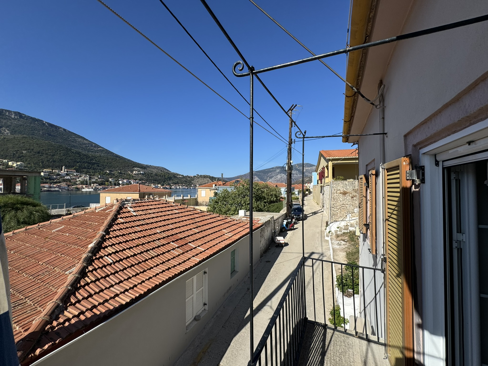 Views from balcony of house for sale in Ithaca Greece, Vathi