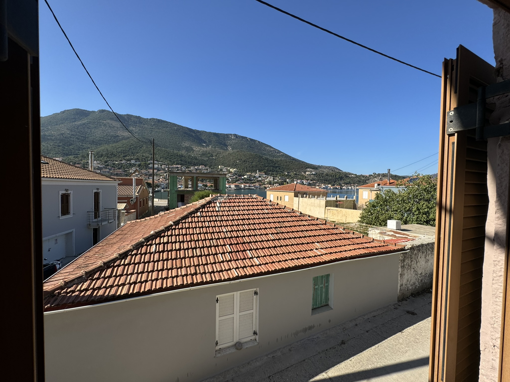 Views from window of house for sale in Ithaca Greece, Vathi