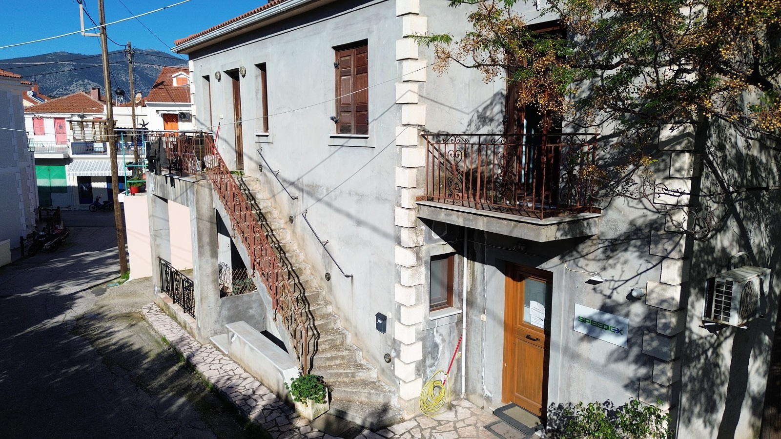 Aerial view of house for sale in Ithaca Greece, Vathi