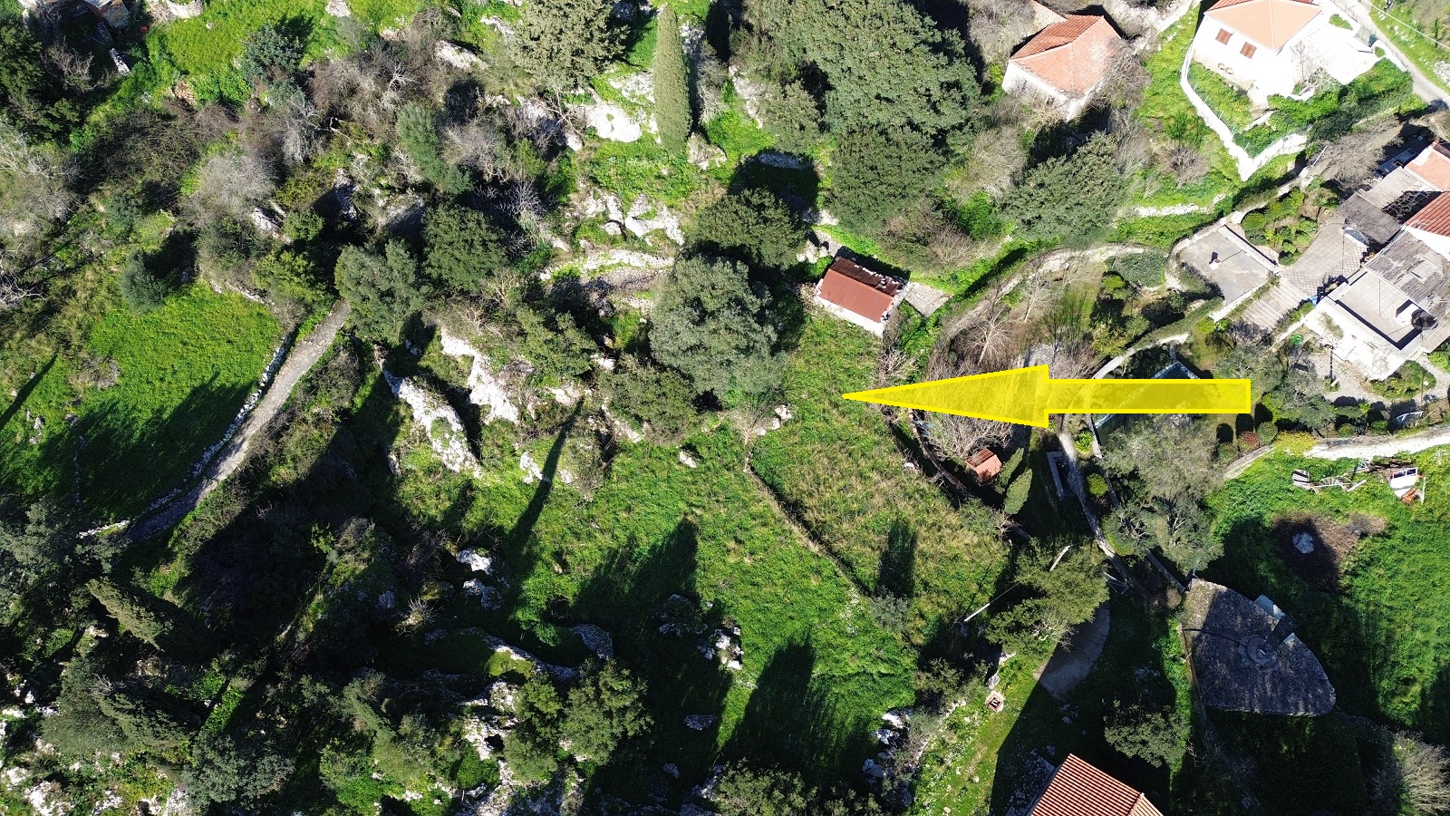 Aerial view of land for sale in Ithaca Greece, Anoghi