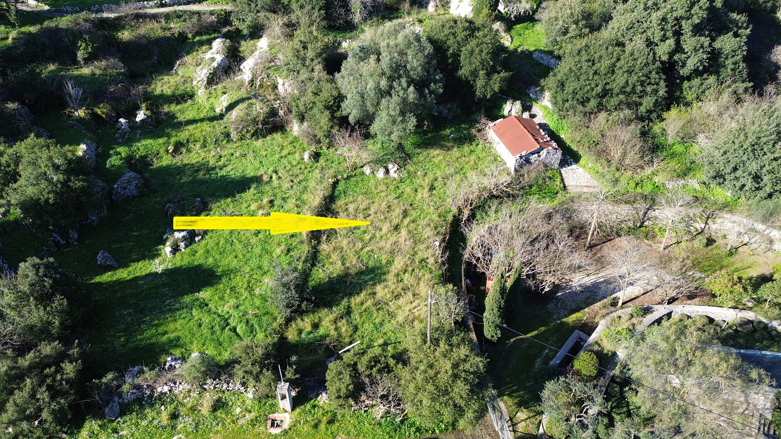 Aerial view of land for sale in Ithaca Greece, Anoghi