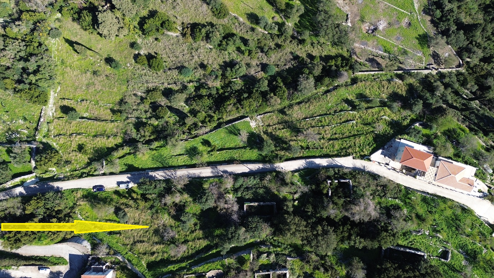 Aerial view and location of land for sale in Ithaca Greece, Exoghi