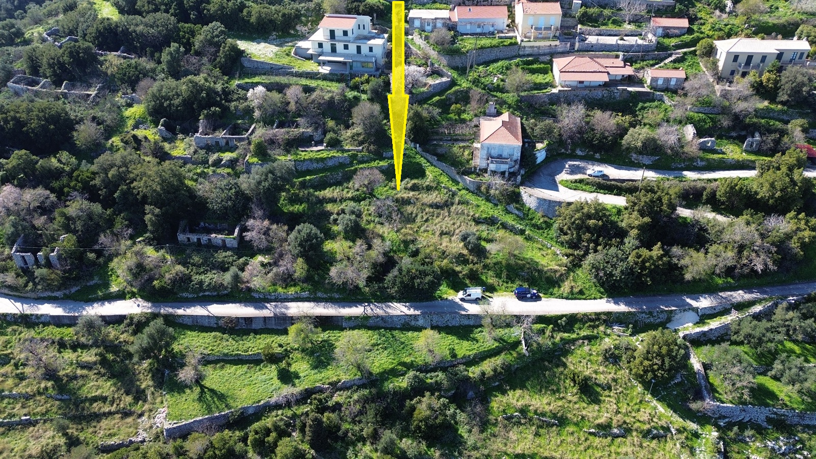 Aerial view of land for sale in Ithaca Greece, Exoghi