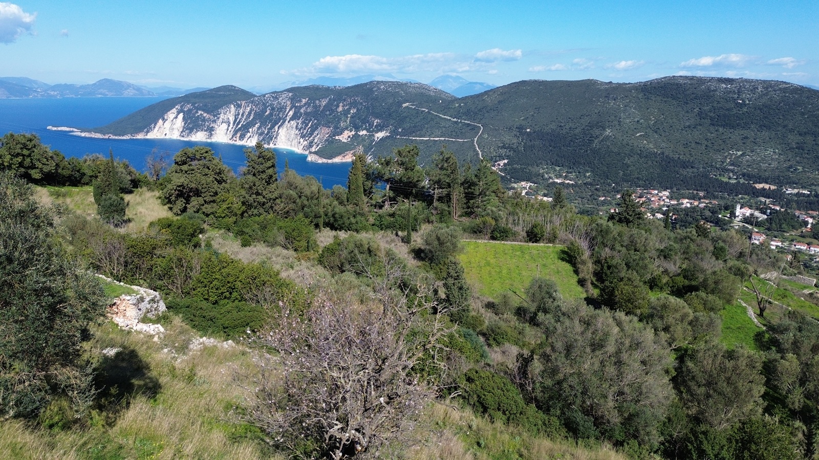 View from land for sale in Ithaca Greece, Exoghi