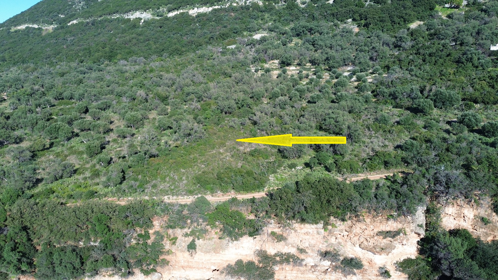 Aerial view and location of land for sale in Ithaca Greece, Stavros