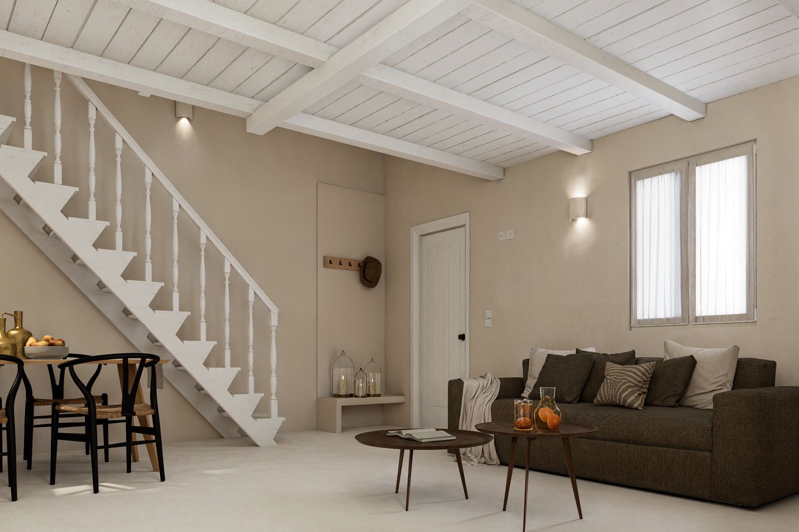 Living area of studio for rent in Ithaca, Greece, Frikes