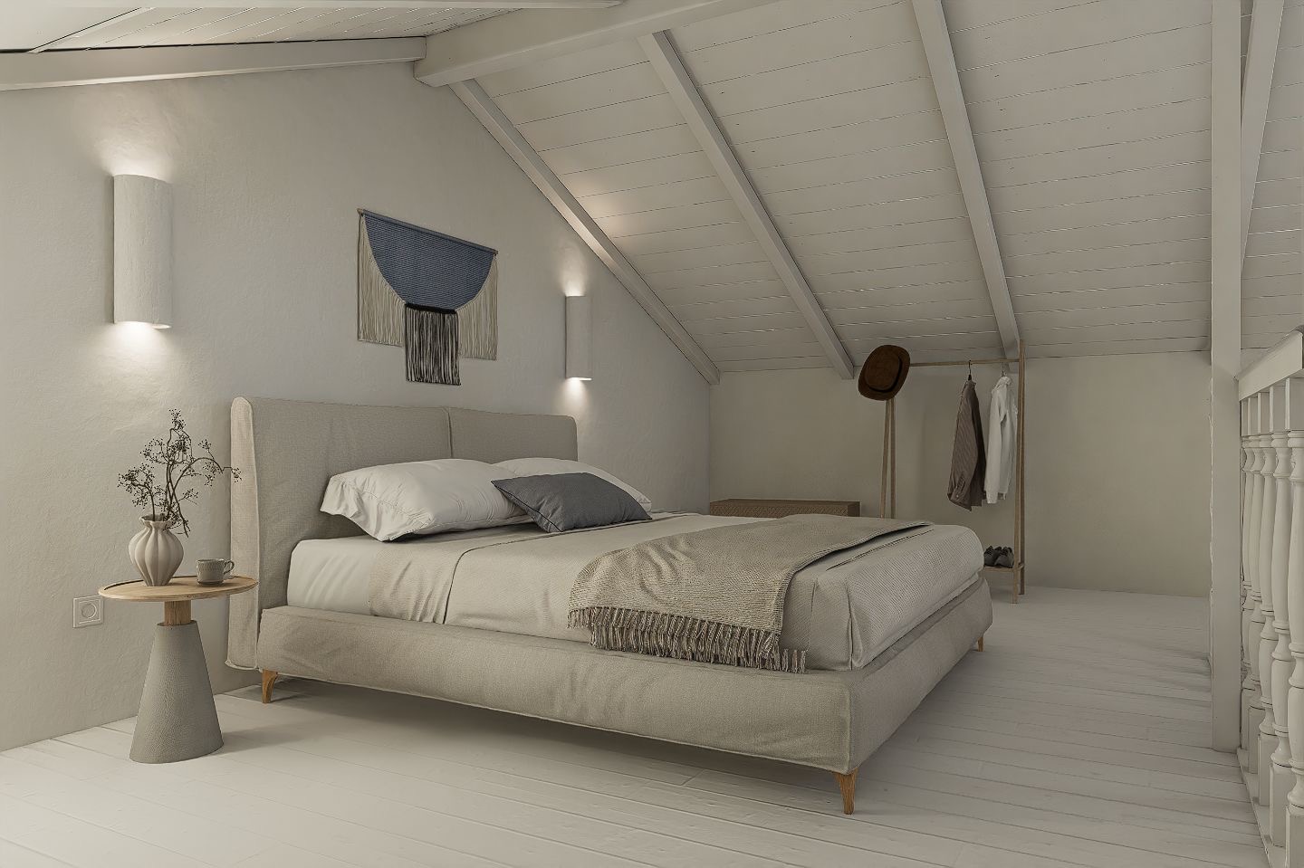 Double bedroom of studio for rent in Ithaca, Greece, Frikes