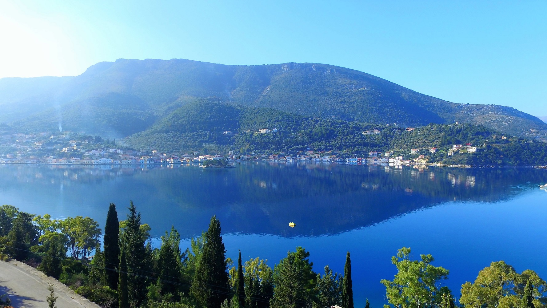 Aerial views from land for sale in Ithaca Greece, Vathi
