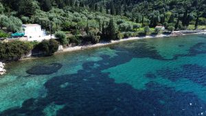Aerial view of house for sale in Ithaca Greece, Aetos