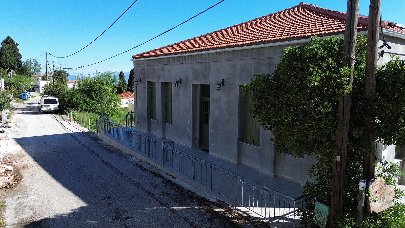 Street view of house for sale in Ithaca Greece, Anoghi