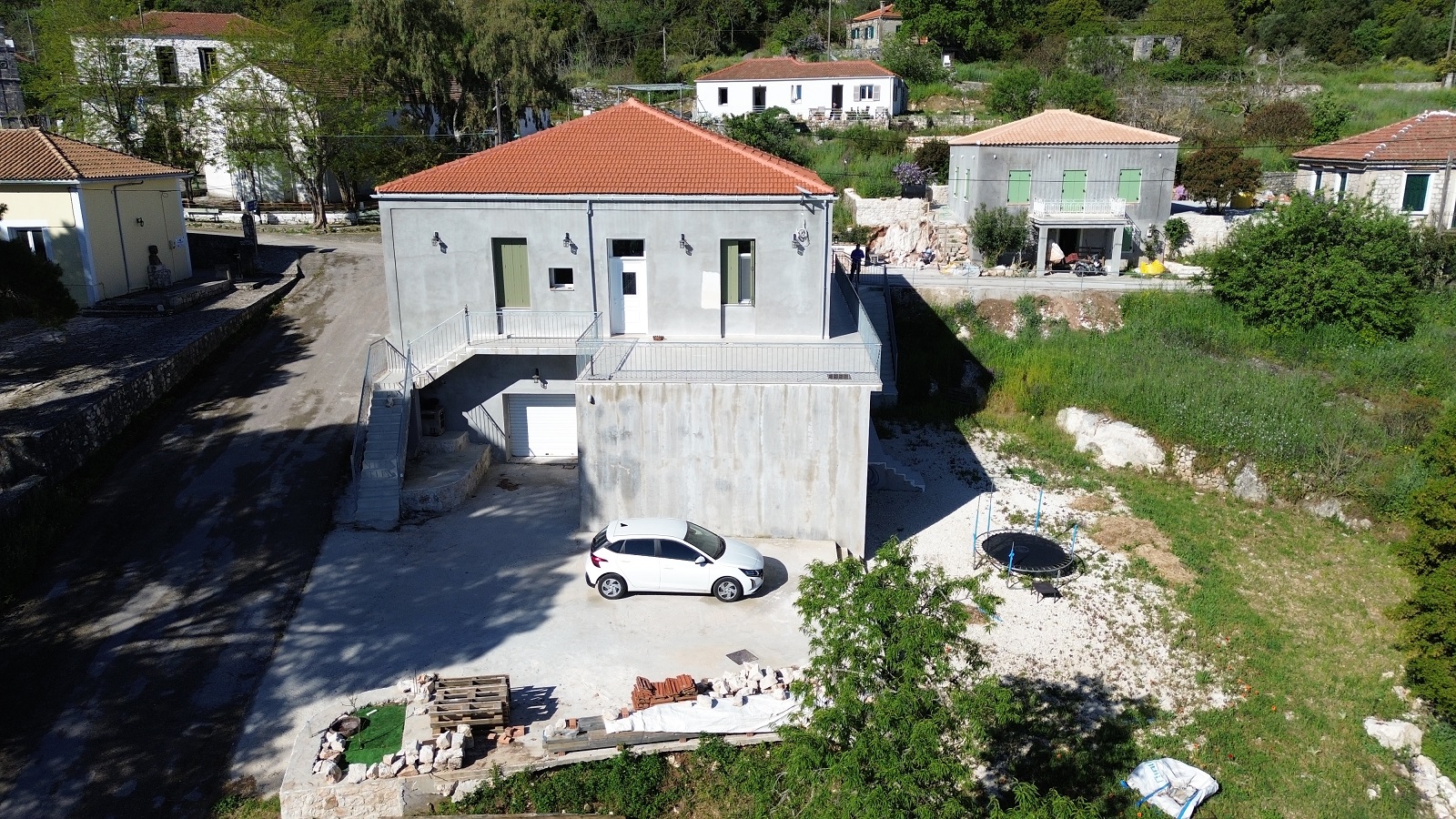 Aerial view of house for sale in Ithaca Greece, Anoghi