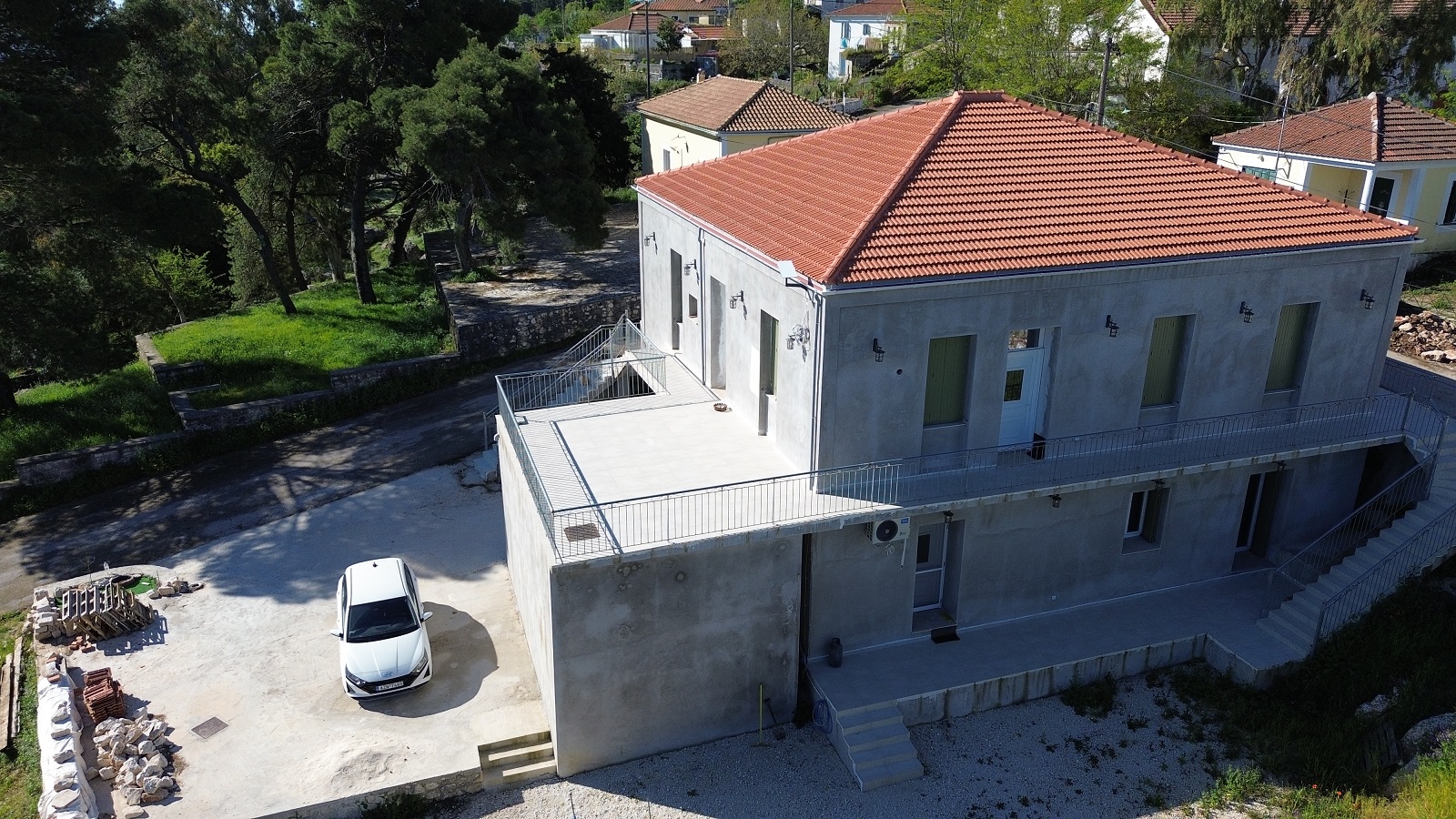 Aerial view of house for sale in Ithaca Greece, Anoghi