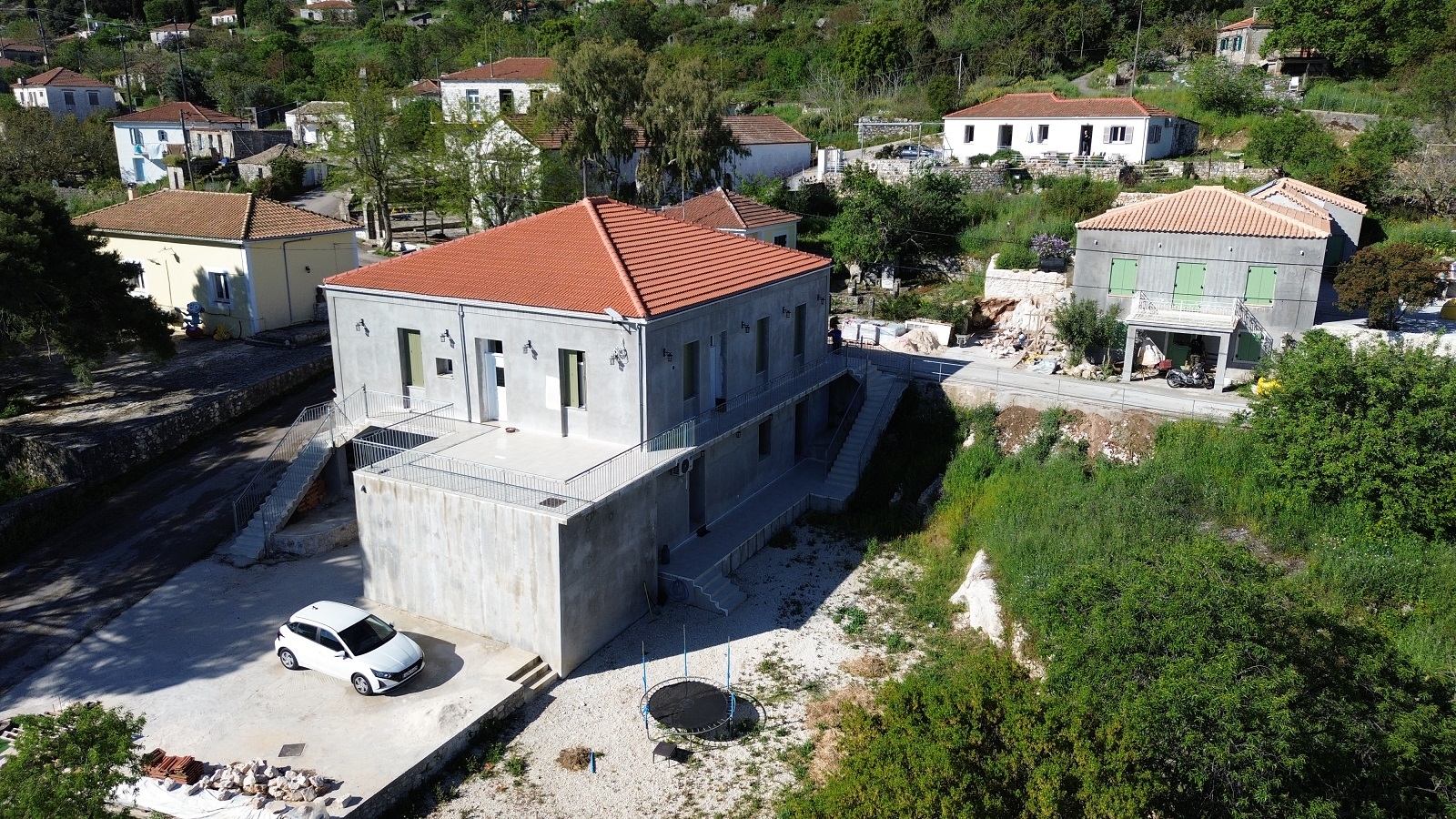 Aerial view of house for sale in Ithaca Greece, Anoghi