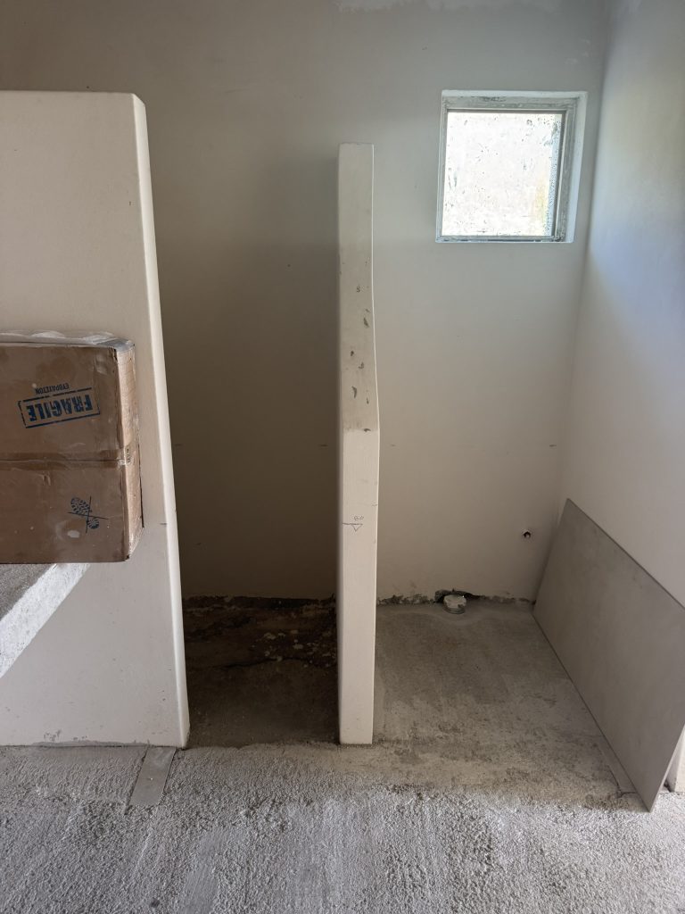 Bathroom in basement renovation, project management for house in Ithaca Greece, Platrithyas