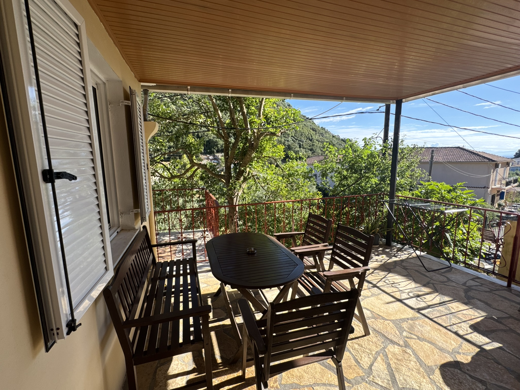 Veranda of house for sale in Ithaca Greece Frikes