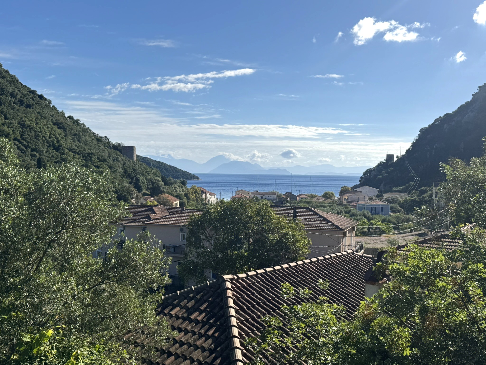Distant sea views of house for sale in Ithaca Greece Frikes
