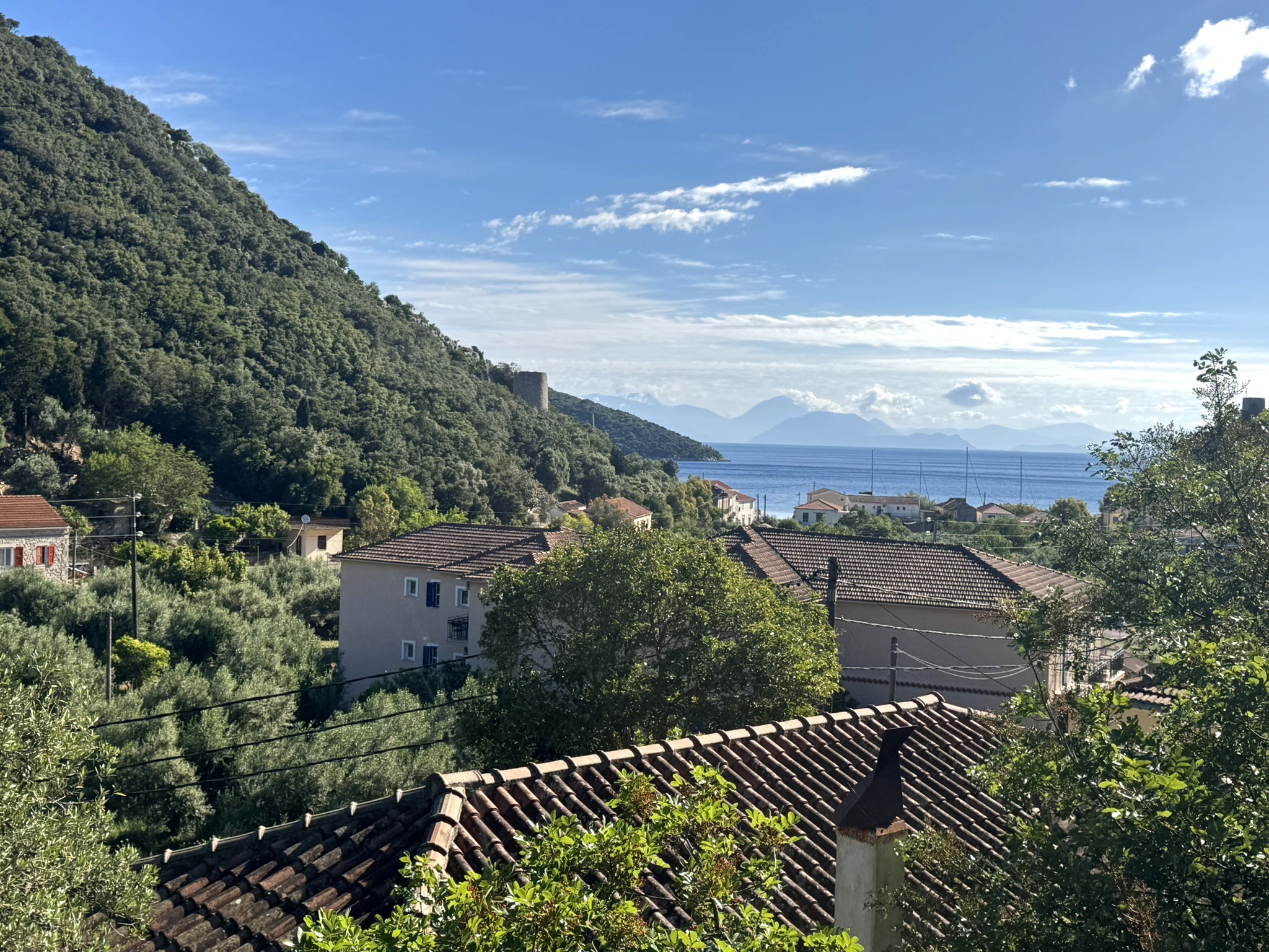 Distant sea views of house for sale in Ithaca Greece Frikes
