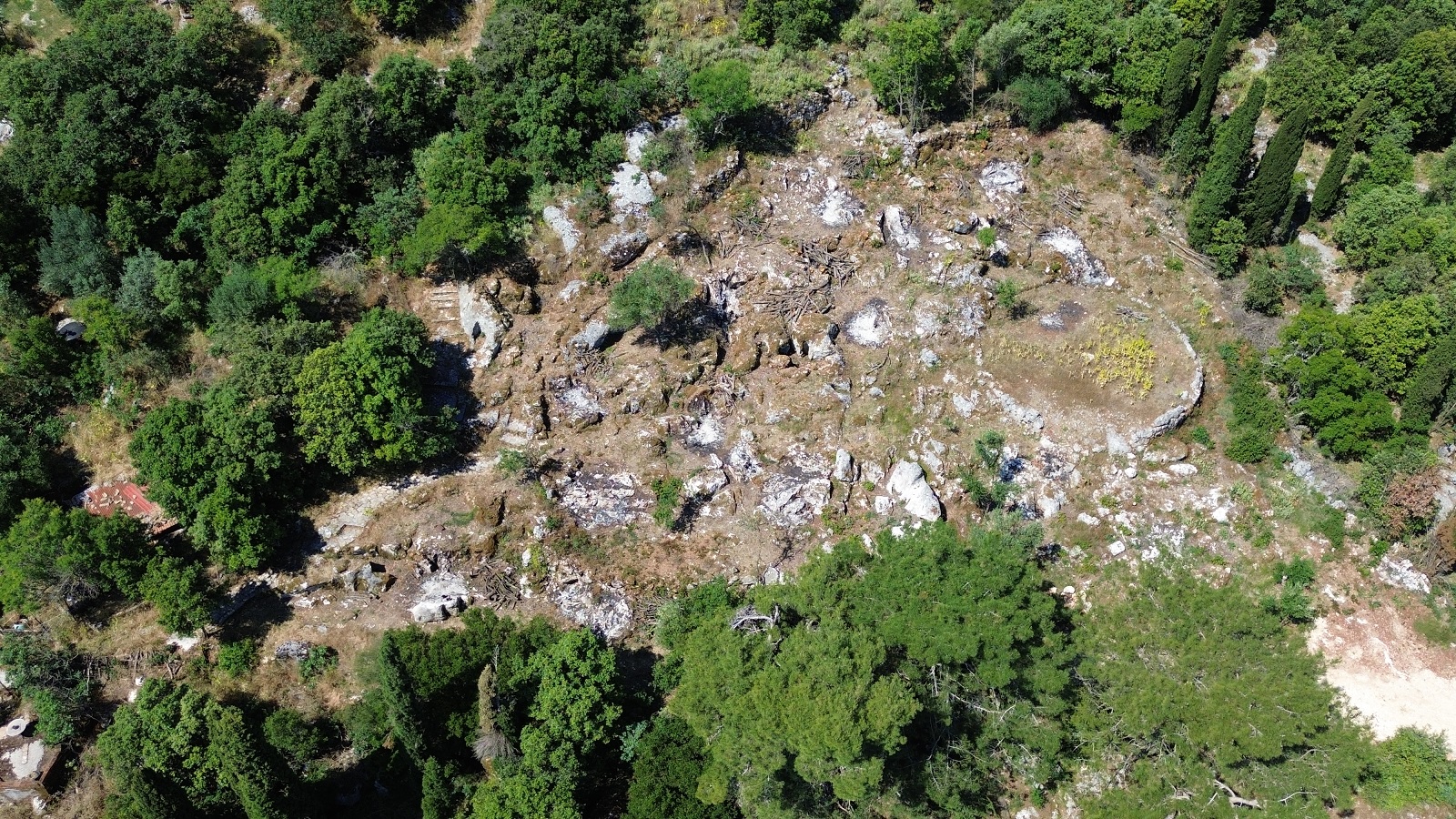 Aerial view of land for sale in Ithaca Greece, Anoghi