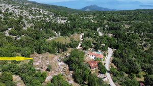 Aerial view and location of land for sale in Ithaca Greece, Anoghi