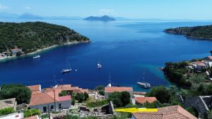 Aerial view and location of ruin for sale in Ithaca Greece, Kioni