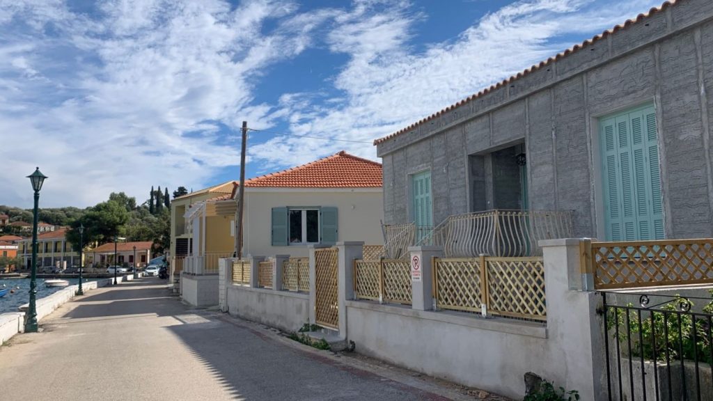 Street view of house renovated with project management in Ithaca Greece Vathi