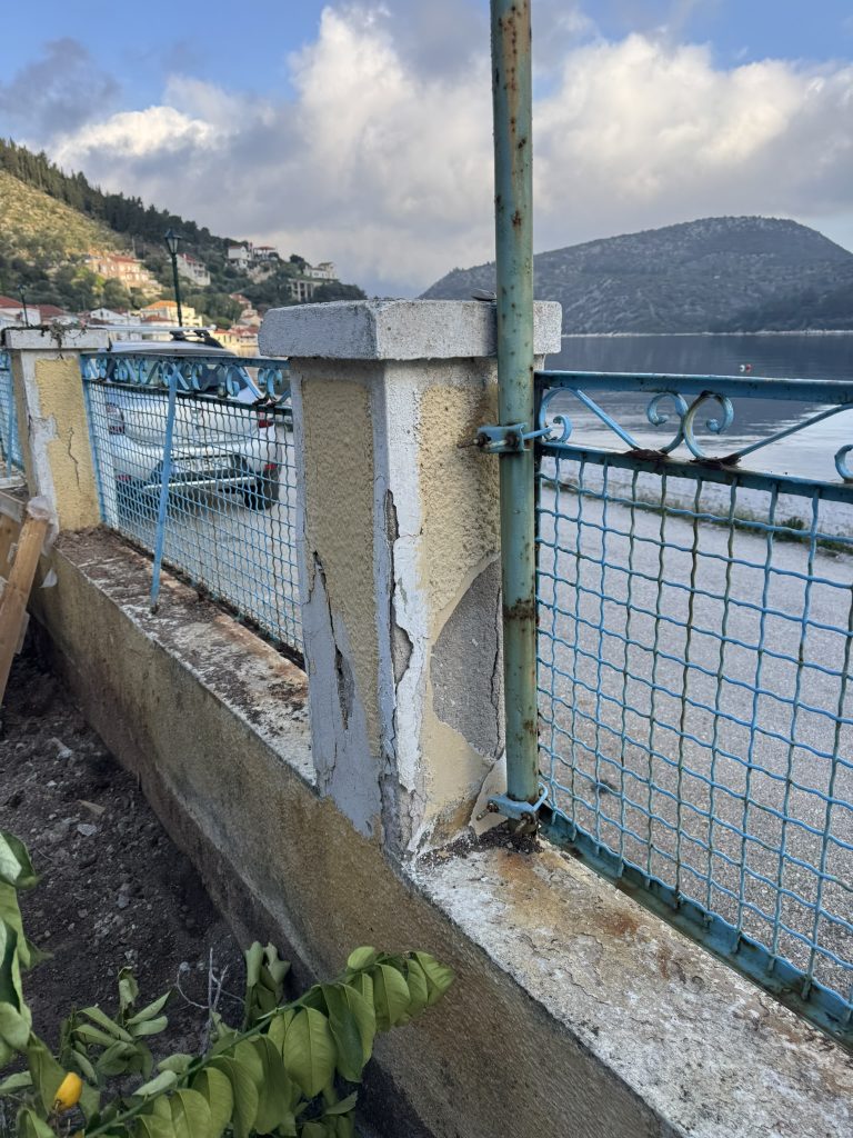 Street fence of house renovated with project management in Ithaca Greece Vathi