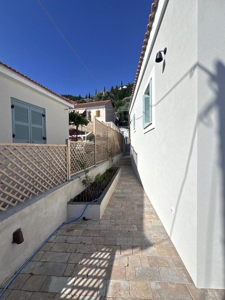 Backyard of house renovated with project management in Ithaca Greece Vathi