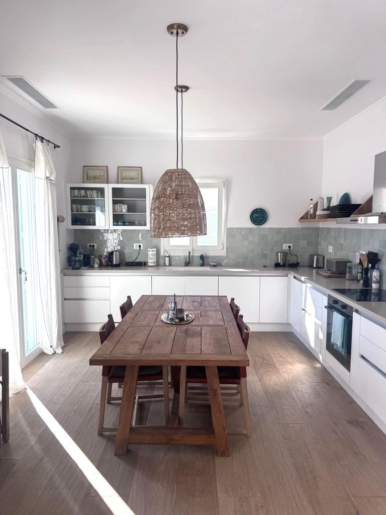 Kitchen of house renovated with project management in Ithaca Greece Vathi