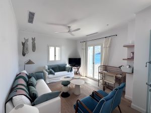 Living area of house renovated with project management in Ithaca Greece Vathi