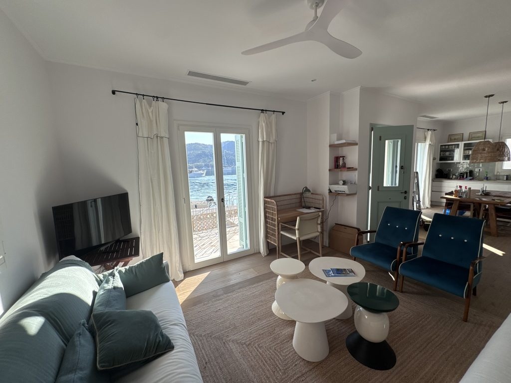 Living area of house renovated with project management in Ithaca Greece Vathi