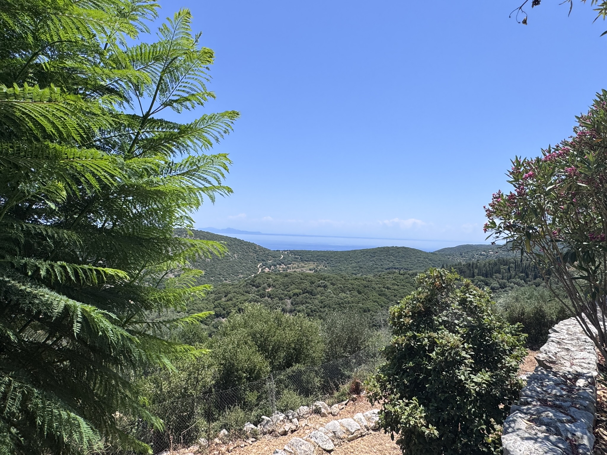 Landscape and views from house with pool for sale in Ithaca Greece, Perachori